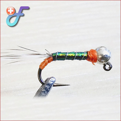 Fischereggä • Jig Nymphe, Orange Grün
