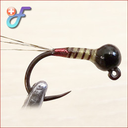 Fischereggä • Nymphe, Body Quill mit rotem Tip