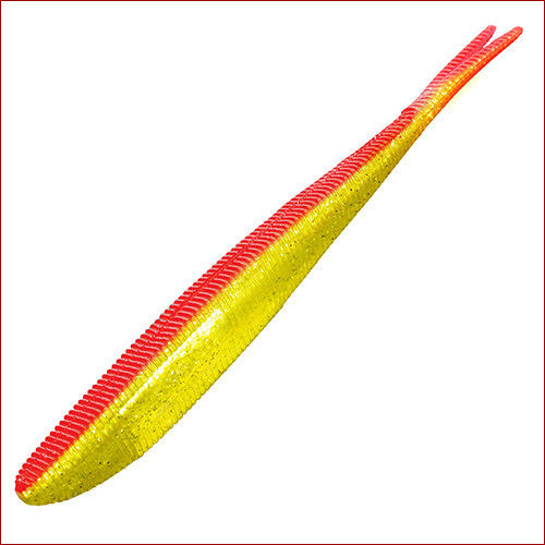 Mikado • Saira Gummiköder, 12cm, Fluo-Orange-Yellow
