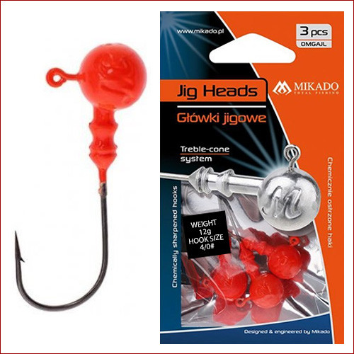Mikado • Glowing Jig Heads, Orange, 3 stk.