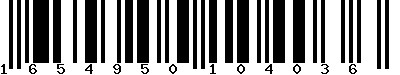 EAN-13 : 1654950104036 EAN-13 : 1654950104036