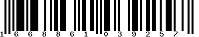 EAN-13 : 1668861039257 EAN-13 : 1668861039257