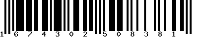 EAN-13 : 1674302508381 EAN-13 : 1674302508381