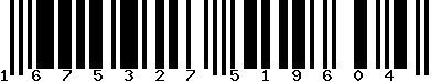 EAN-13 : 1675327519604 EAN-13 : 1675327519604