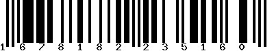 EAN-13 : 1678182235160 EAN-13 : 1678182235160