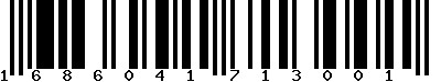 EAN-13 : 1686041713001 EAN-13 : 1686041713001