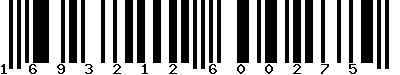 EAN-13 : 1693212600275 EAN-13 : 1693212600275