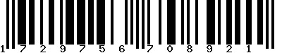 EAN-13 : 1729756708921 EAN-13 : 1729756708921