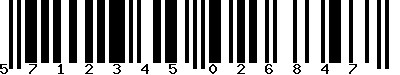 EAN-13 : 5712345026847 EAN-13 : 5712345026847