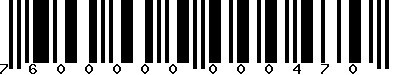 EAN-13 : 7600000000470 EAN-13 : 7600000000470