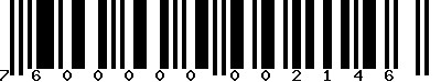 EAN-13 : 7600000002146 EAN-13 : 7600000002146