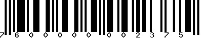 EAN-13 : 7600000002375 EAN-13 : 7600000002375