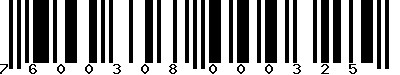 EAN-13 : 7600308000325