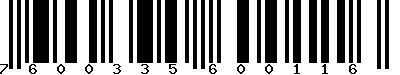 EAN-13 : 7600335600116