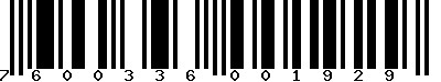 EAN-13 : 7600336001929