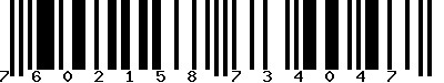 EAN-13 : 7602158734047 EAN-13 : 7602158734047